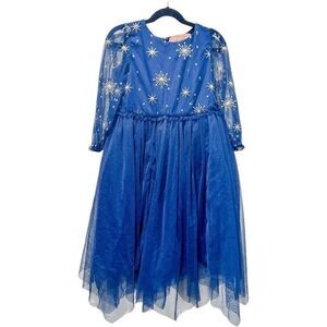 Jessakae Girls Navy Blue Embroidered Silver Star Fireworks Mystic Dress 8-9Y